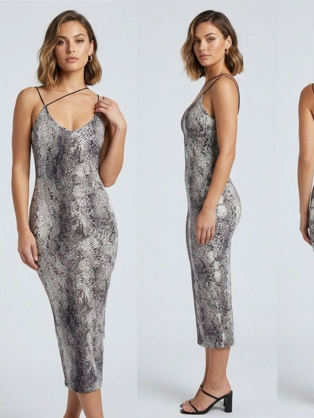 Sexy long snake skin dress